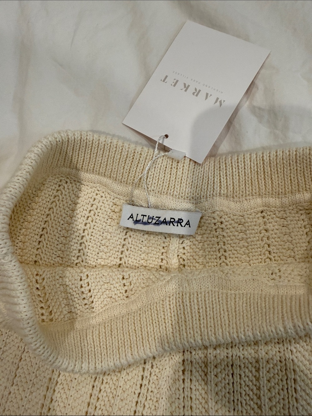 Altuzarra Cream Knit Wide-Leg Pants - Picture 2 of 4
